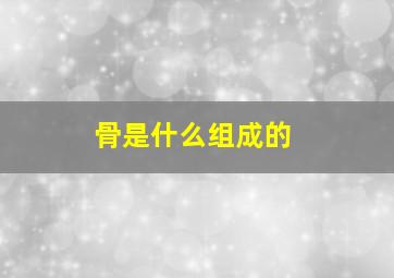 骨是什么组成的