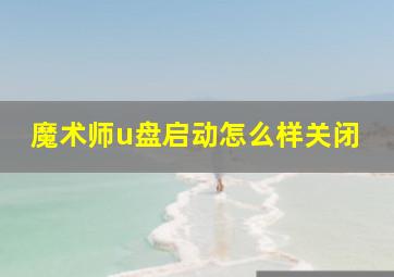 魔术师u盘启动怎么样关闭