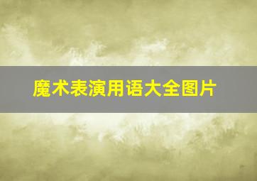 魔术表演用语大全图片