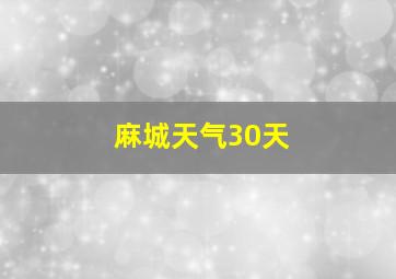 麻城天气30天