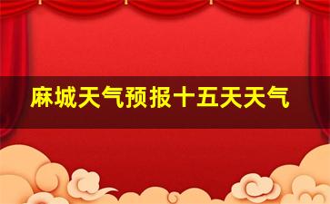 麻城天气预报十五天天气